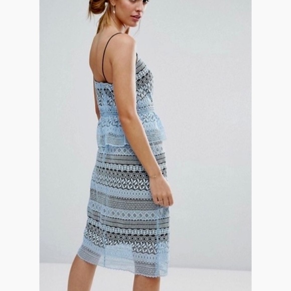 NWT!! LITTLE WHITE LIES Blue Crochet Lace Peplum Sheath Dress XX-Large XXL - Picture 8 of 14